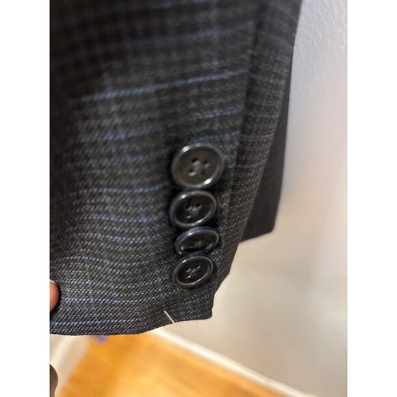 Joseph Abboud Mens Gray Plaid Two-Button Blazer Jacket Size 42R - Picture 7 of 15